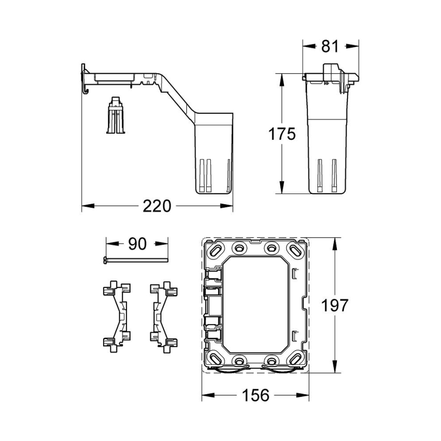 GROHE 38796000 - Ombyggnadssats FRESH 156 × 197 mm