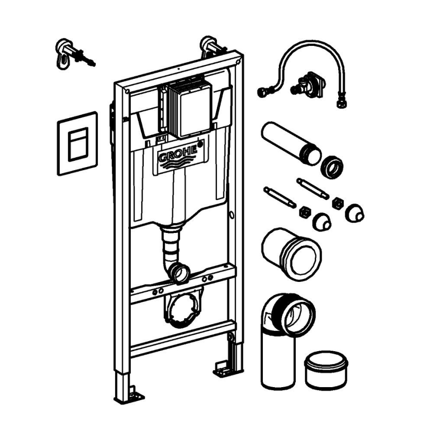 GROHE 38811KF0 - 3-i-1 WC-set SOLIDO 1,13 m svart