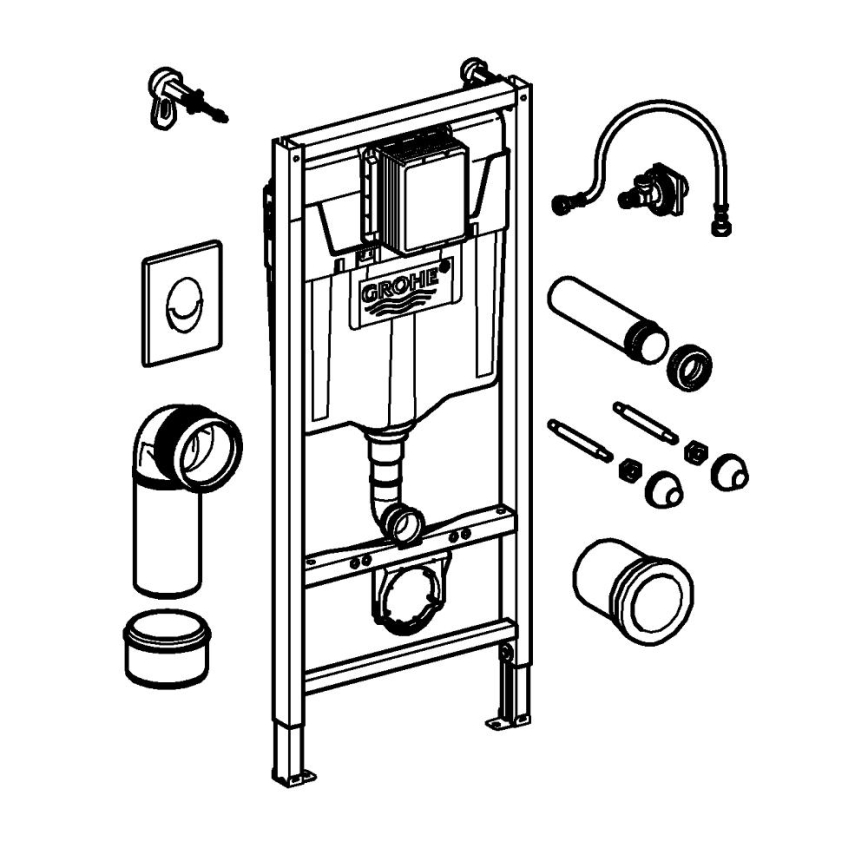 GROHE 38839000 - 3-i-1 WC-set RAPID SL 1,13 m