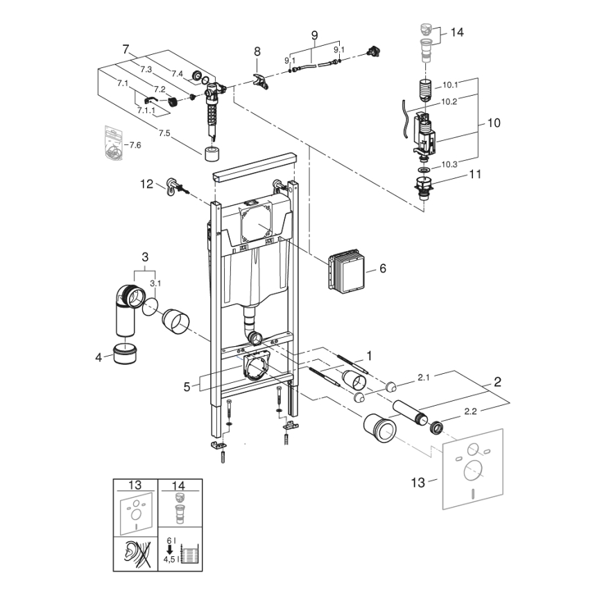 GROHE 38848000 - Modul för WC RAPID SL 1,13 m