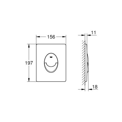 GROHE 389642430 - Spolknapp START 156 × 197 mm svart