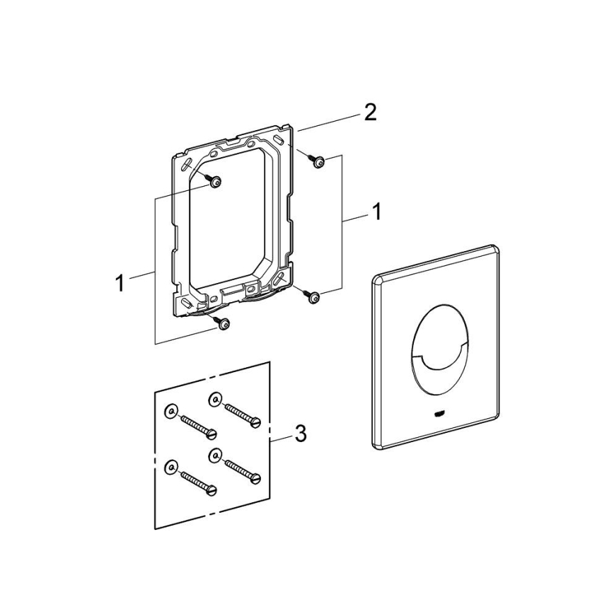 GROHE 38964P00 - Spolningsknapp START 156 × 197 mm matt krom