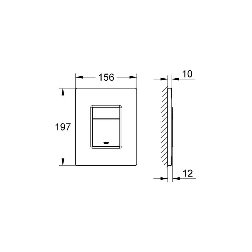 GROHE 389662430 - Spolknapp EVEN 156 × 197 mm svart