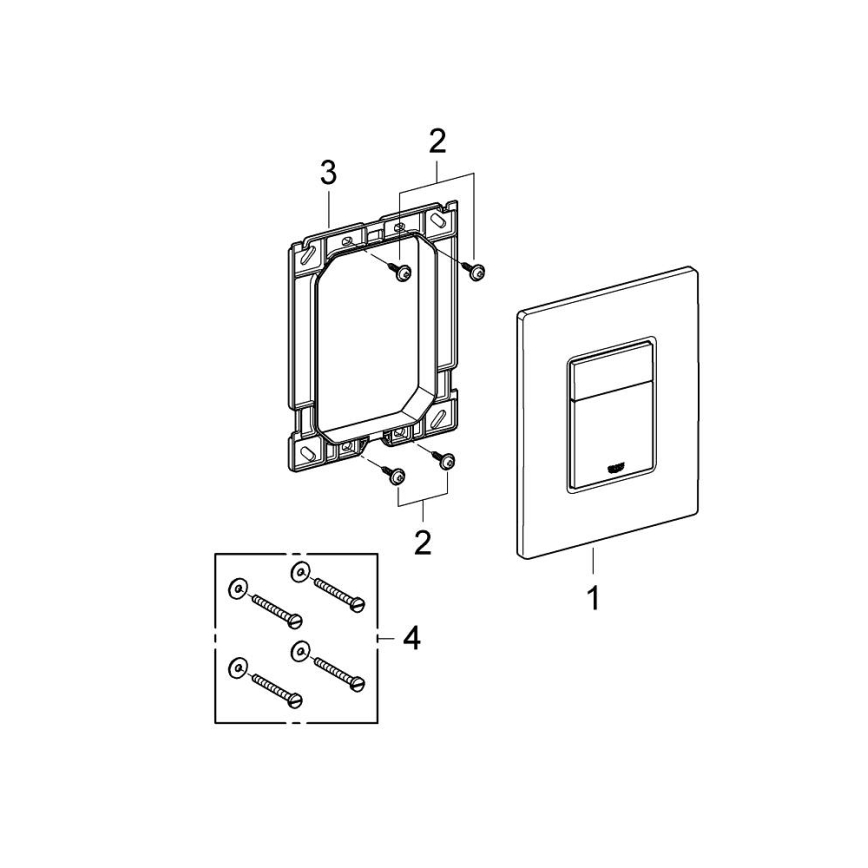 GROHE 38966SH0 - Tryckplatta EVEN 156 × 197 mm, vit
