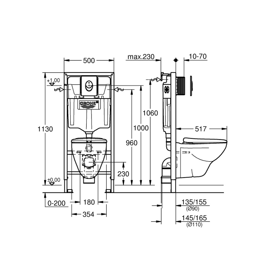 GROHE 39192000 - 4-i-1-set SOLIDO 1,13 m, DuroWhite
