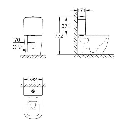 GROHE 39332000 - Spolcistern EURO CERAMIC 385 × 170 × 370 mm keramisk/vit