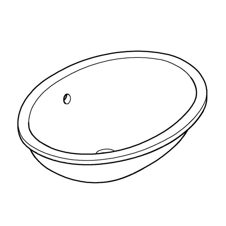 GROHE 39423000 - Infällt tvättställ BAU CERAMIC 560 × 420 mm keramik/vit