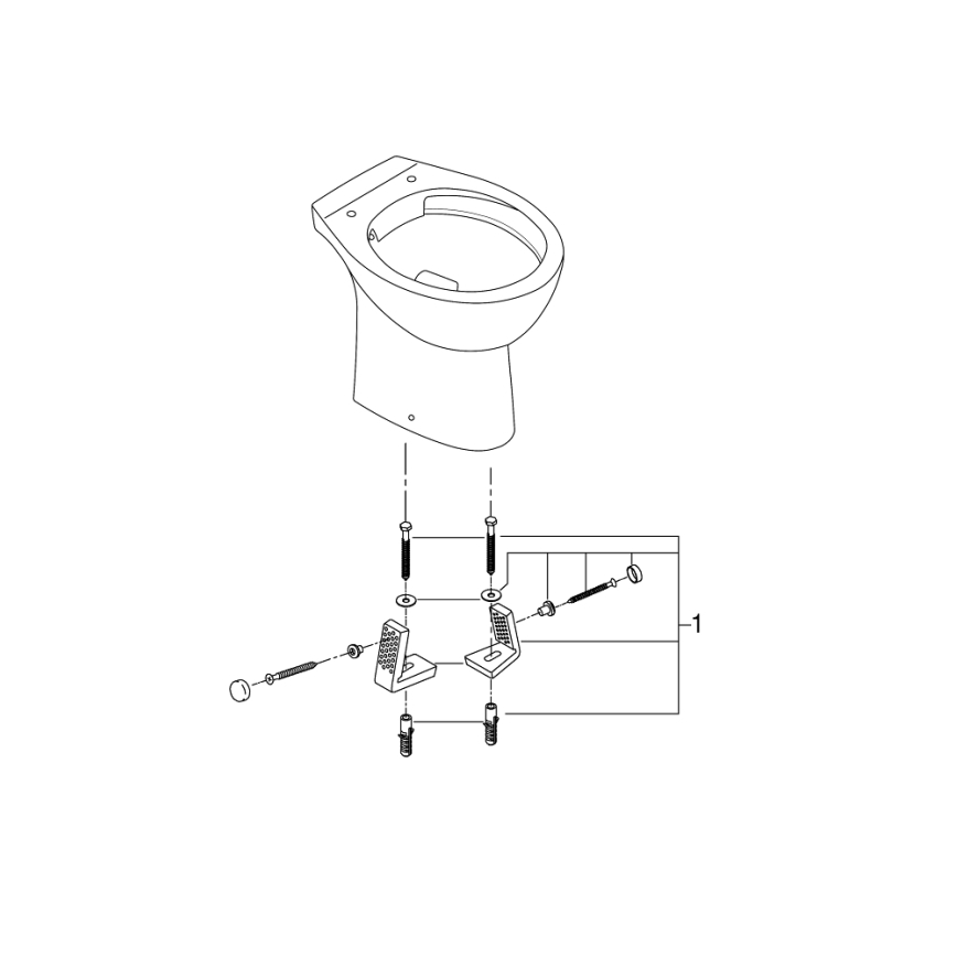 GROHE 39430000 - Golvstående toalettstol BAU CERAMIC 515 x 356 x 406 mm keramik/vit