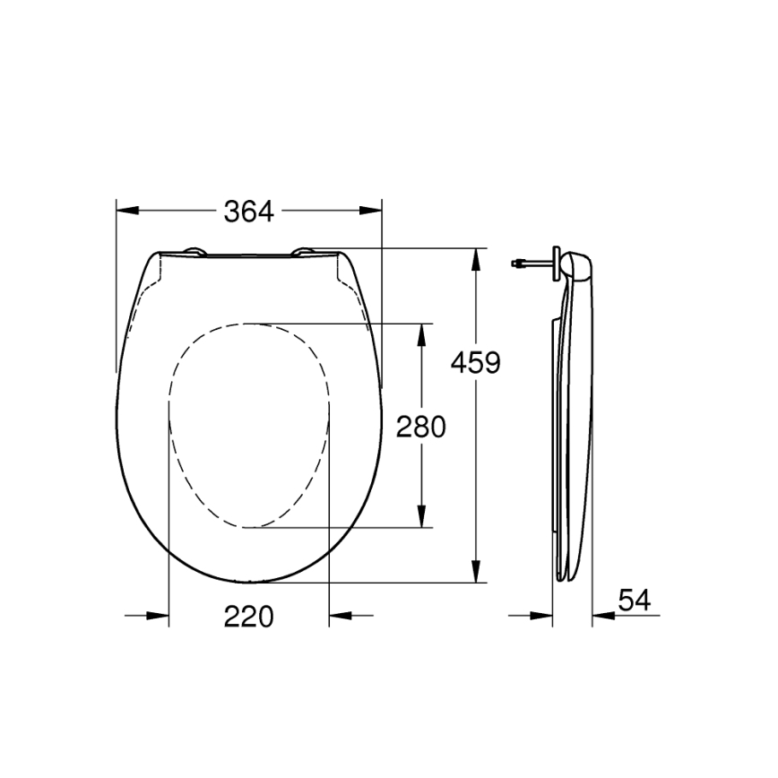 GROHE 39492000 - WC-sits BAU CERAMIC, slitstark vit