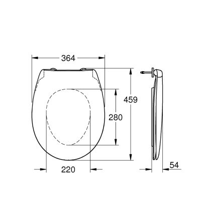 GROHE 39493000 - Toalettsits BAU CERAMIC, slitstark vit