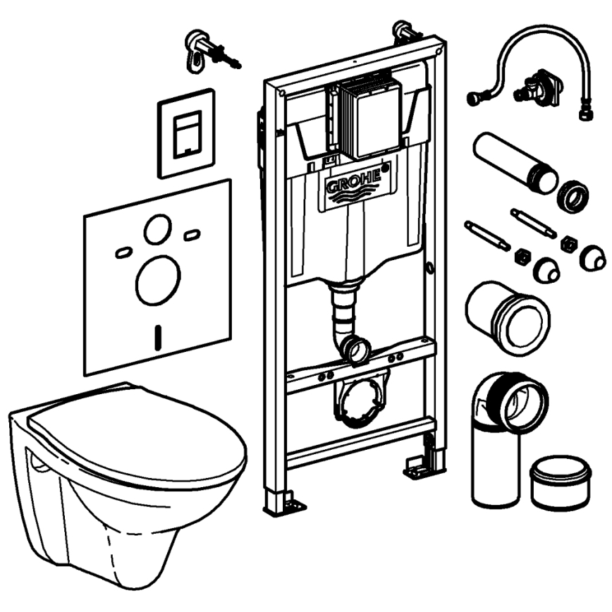 GROHE 39586000 - 5-i-1-set SOLIDO 1,13 m keramik/vit