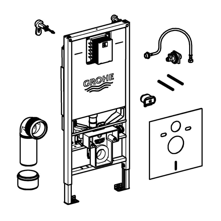 GROHE 39598000 - Installationsmodul för vägghängt WC RAPID SLX 1,13 m vit
