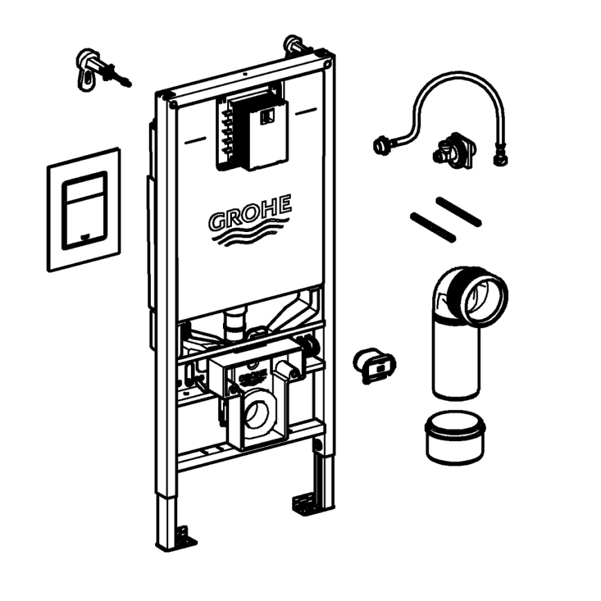 GROHE 39603000 - 3-i-1 WC-set RAPID SLX 1,13 m glänsande krom