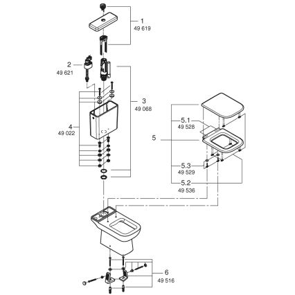 GROHE 39951000 - WC-kombination START EDGE 384 × 668 mm keramik/vit