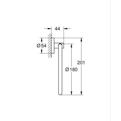 GROHE 40365001 - Handdukshållare ESSENTIALS 18 cm polerad krom