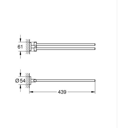 GROHE 40371AL1 - Handdukshållare ESSENTIALS 439 mm, grafit