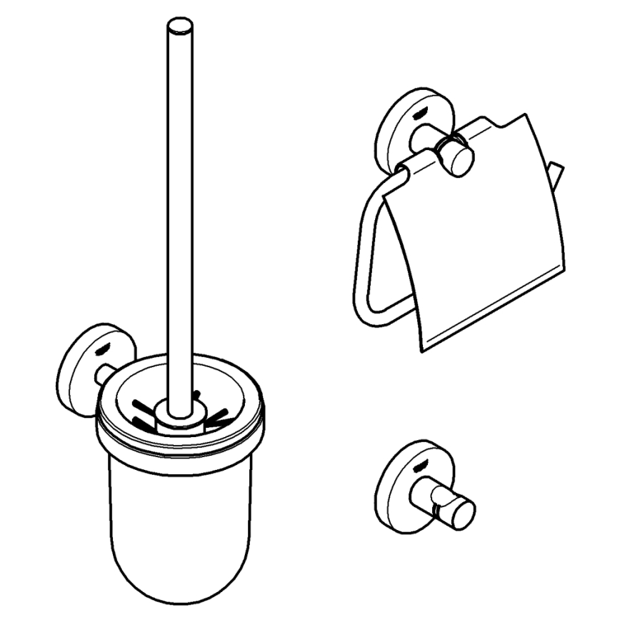 GROHE 40407001 - ESSENTIALS tillbehörsset, blank krom