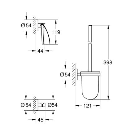 GROHE 40407001 - ESSENTIALS tillbehörsset, blank krom