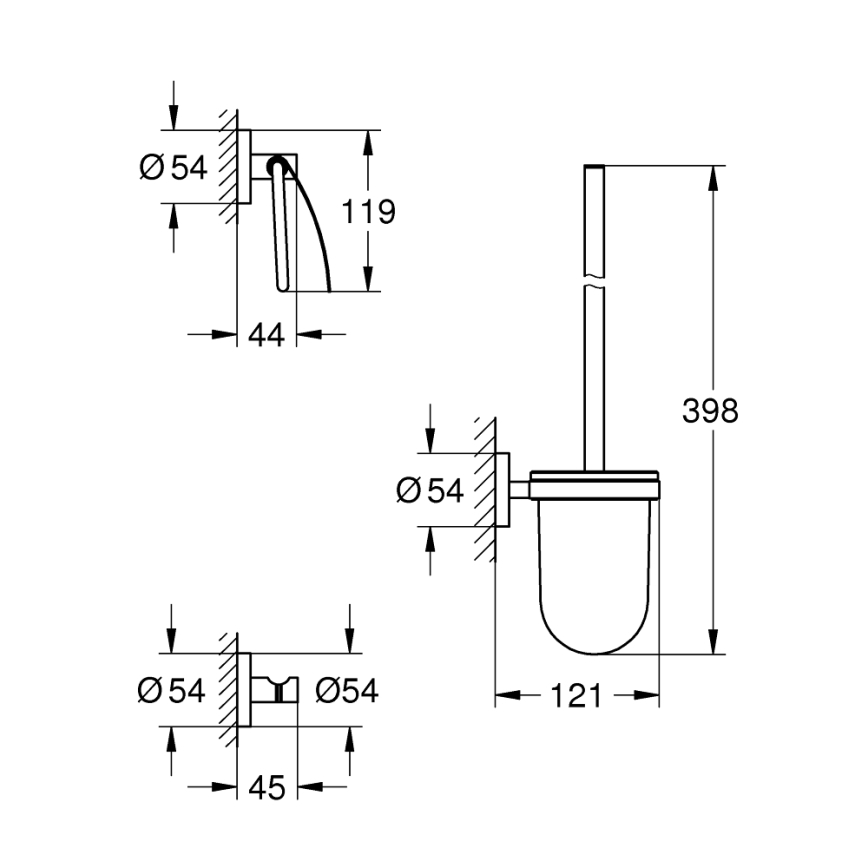 GROHE 40407001 - ESSENTIALS tillbehörsset, blank krom