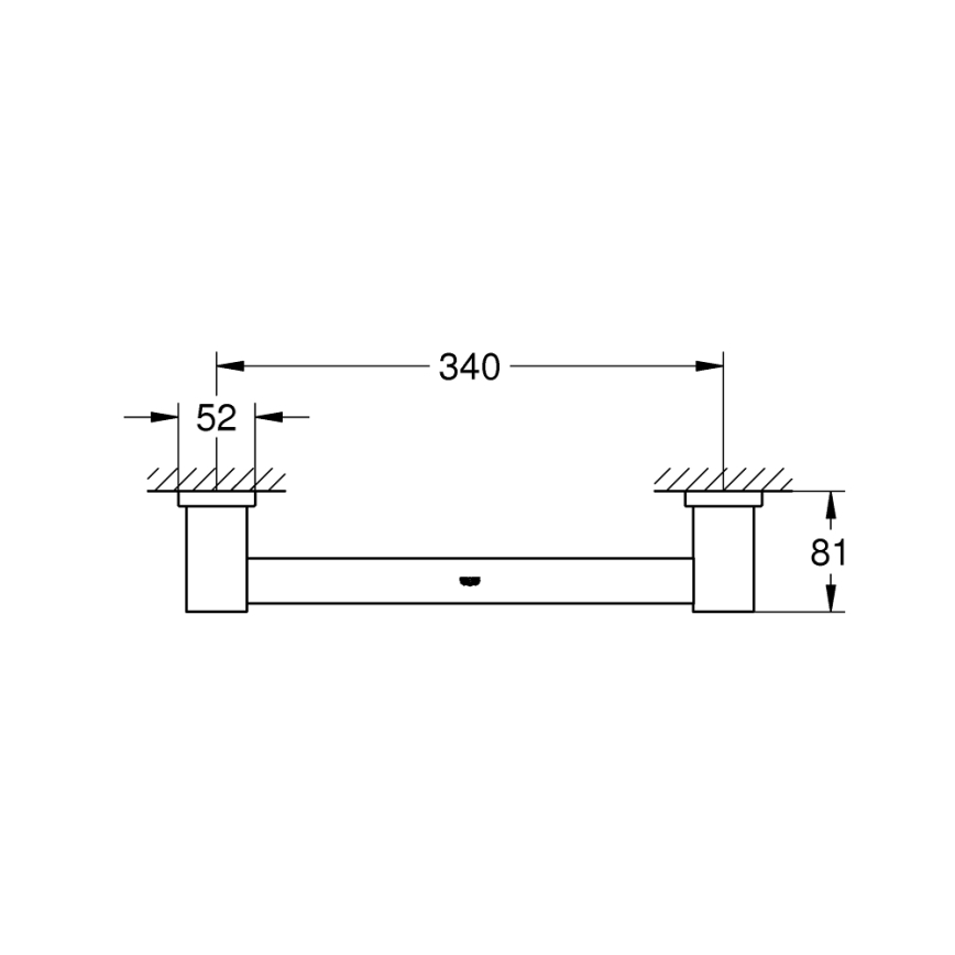 GROHE 40514001 - Handdukshängare ESSENTIALS CUBE 392 mm blank krom