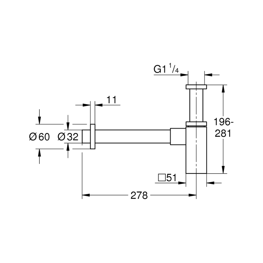 GROHE 40564A00 - Vattenlås, grafit