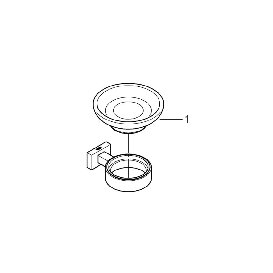 GROHE 40754001 - Tvålfat ESSENTIALS CUBE, blank krom