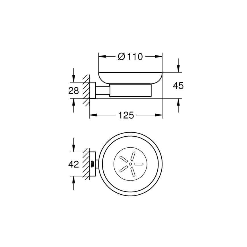 GROHE 40754001 - Tvålfat ESSENTIALS CUBE, blank krom