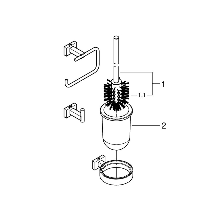 GROHE 40757001 - ESSENTIALS CUBE tillbehörsset, blankpolerad krom