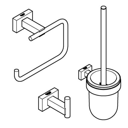 GROHE 40757001 - ESSENTIALS CUBE tillbehörsset, blankpolerad krom