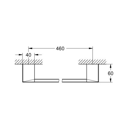 GROHE 40767000 - Handdukshållare SELECTION CUBE 500 mm, polerad krom