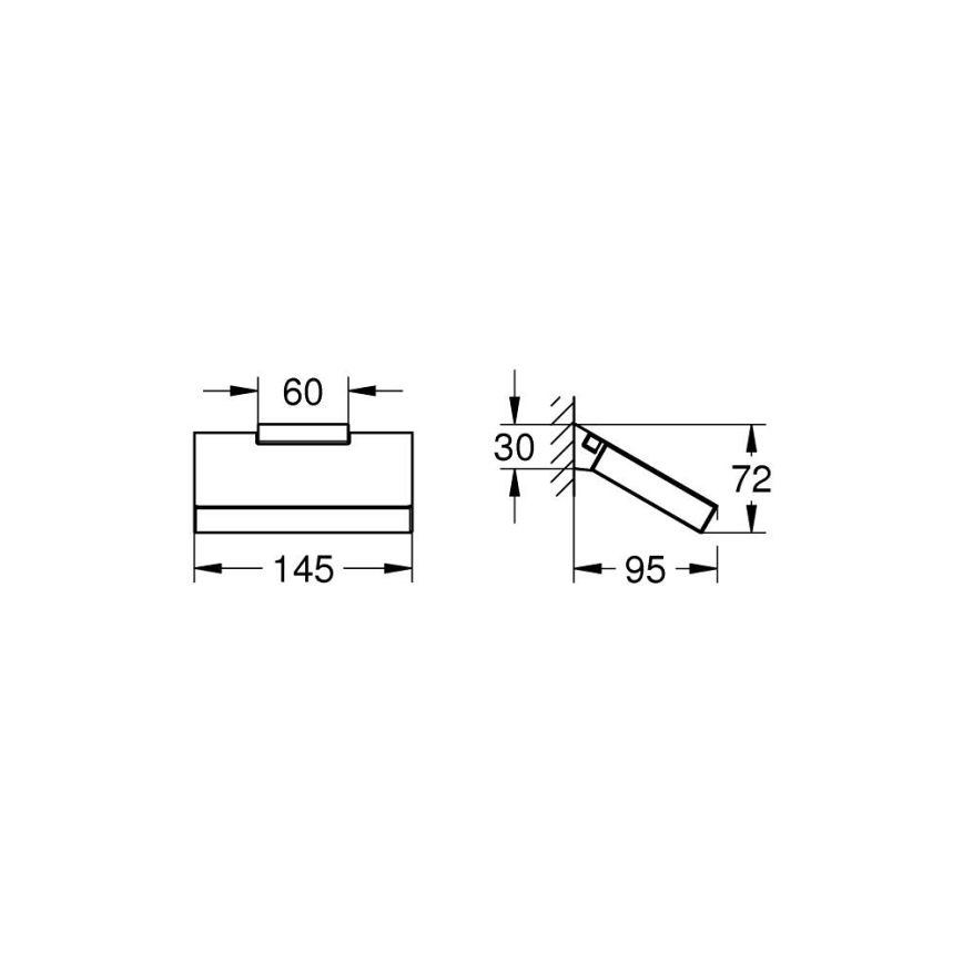 GROHE 40781000 - Toalettrullhållare SELECTION CUBE blank krom