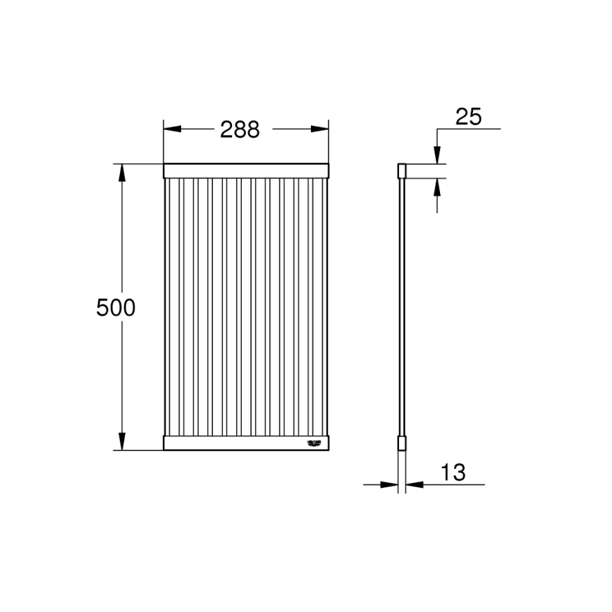 GROHE 40858SD0 - Avrinningstråg för disk 500 × 288 mm i rostfritt stål
