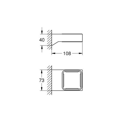 GROHE 40865000 - SELECTION CUBE hållare, blank krom