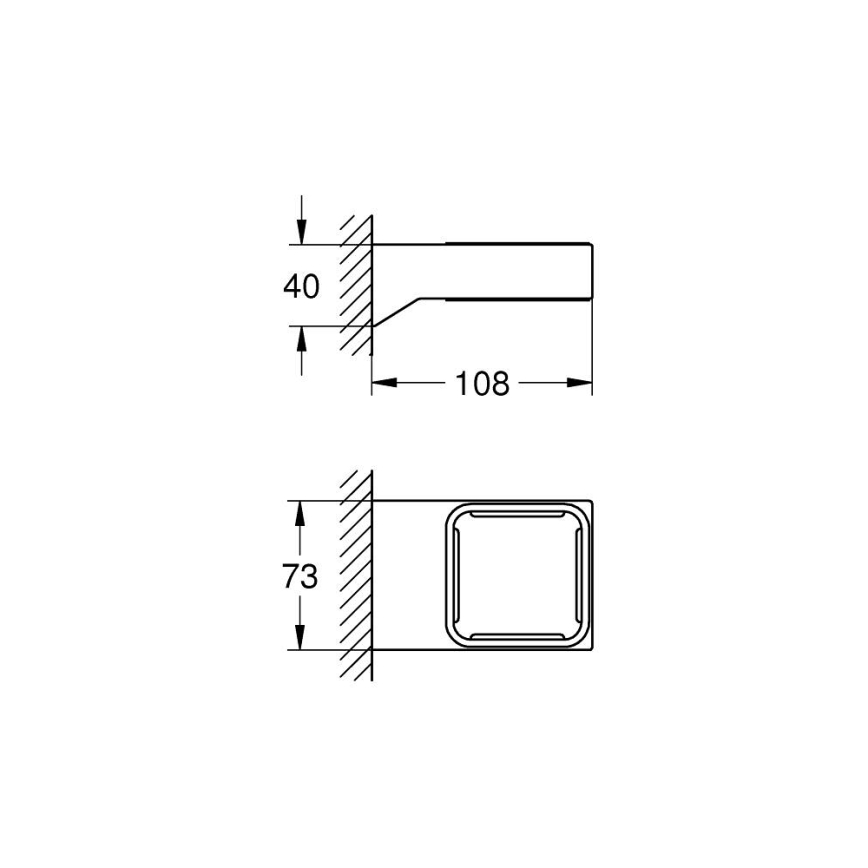 GROHE 40865000 - SELECTION CUBE hållare, blank krom