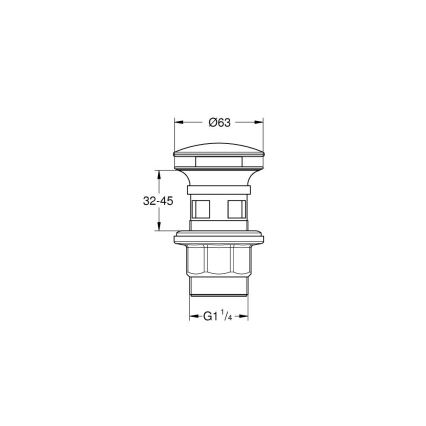 GROHE 40869000 - Avloppssats Ø 63 mm i blank krom