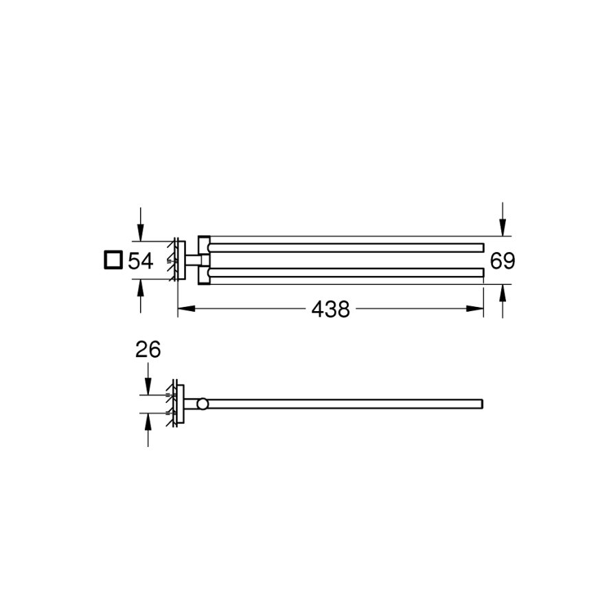 GROHE 40976DC0 - Handdukshållare START CUBE 438 mm i rostfritt stål