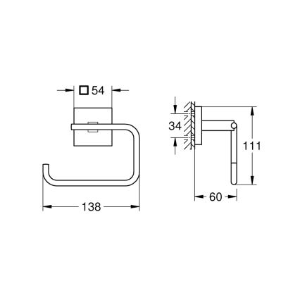GROHE 409782430 - Toalettpappershållare START CUBE svart
