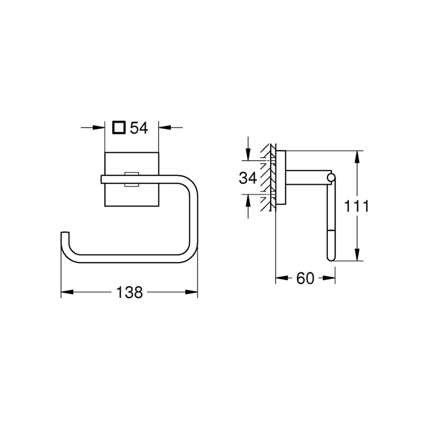 GROHE 40978DC0 - Toalettpappershållare START CUBE i rostfritt stål