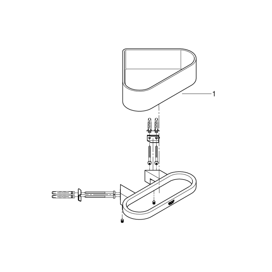 GROHE 41038000 - Hörnduschkar SELECTION i blank krom
