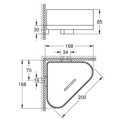 GROHE 41038000 - Hörnduschkar SELECTION i blank krom