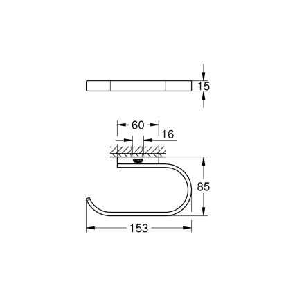 GROHE 41068000 - Toalettpappershållare SELECTION 153 x 85 mm, polerad krom