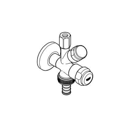 GROHE 41073000 - Kombi-hörnventil WAS 12” × 38” polerad krom