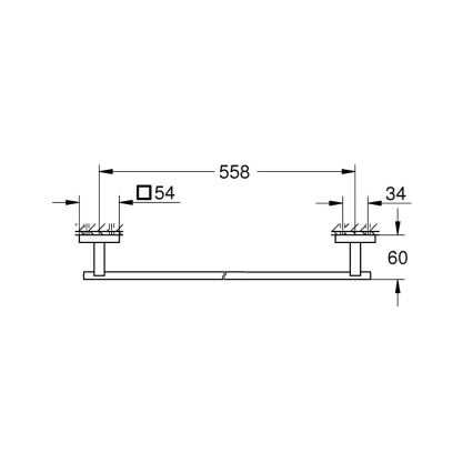 GROHE 41089000 - Handdukshållare START CUBE 600 mm, blankkrom
