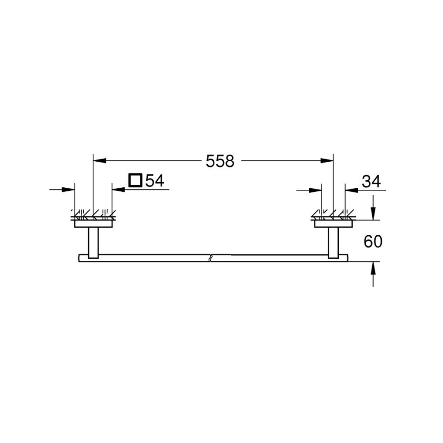 GROHE 41089000 - Handdukshållare START CUBE 600 mm, blankkrom