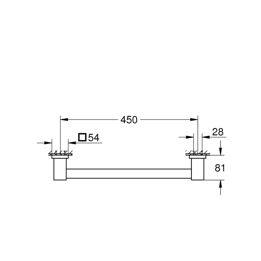 GROHE 41095DC0 - Badkarsgrepp QUICKFIX START CUBE 504 mm bambu/brun