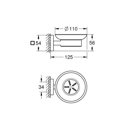 GROHE 410962430 - START CUBE tvålkopp 110 x 56 x 125 mm svart