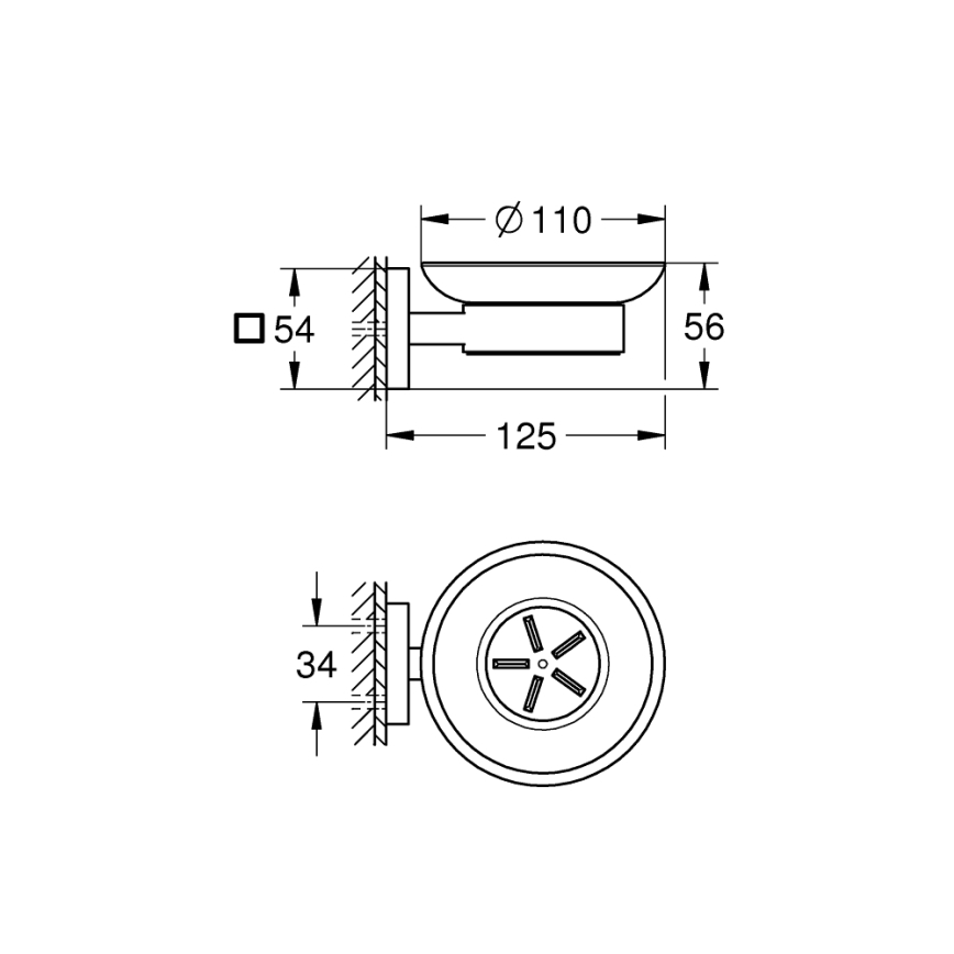 GROHE 410962430 - START CUBE tvålkopp 110 x 56 x 125 mm svart