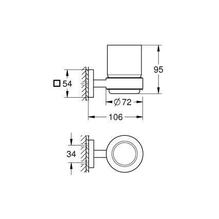 GROHE 410972430 - Glas med hållare START CUBE svart