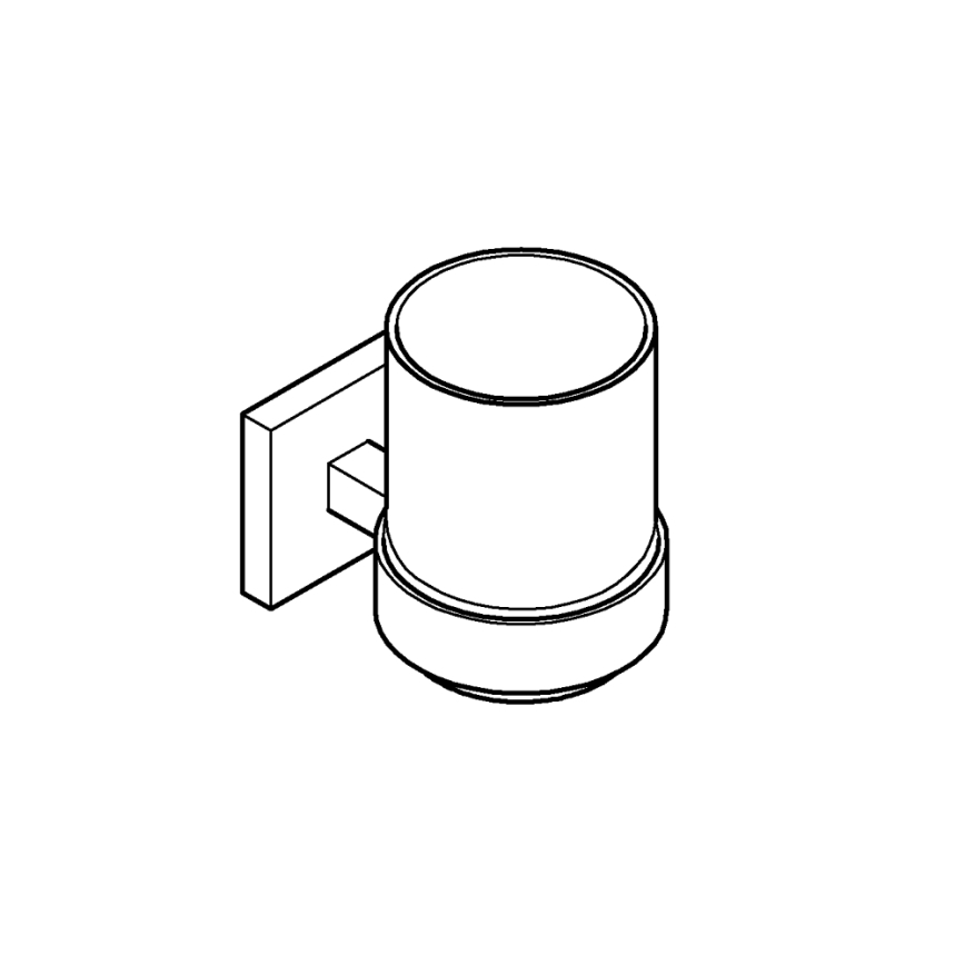 GROHE 41097DC0 - Glas med hållare START CUBE i rostfritt stål