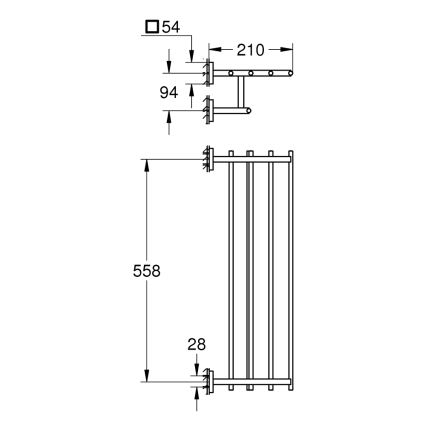 GROHE 410992430 - Multihanddukshängare START CUBE 600 mm svart